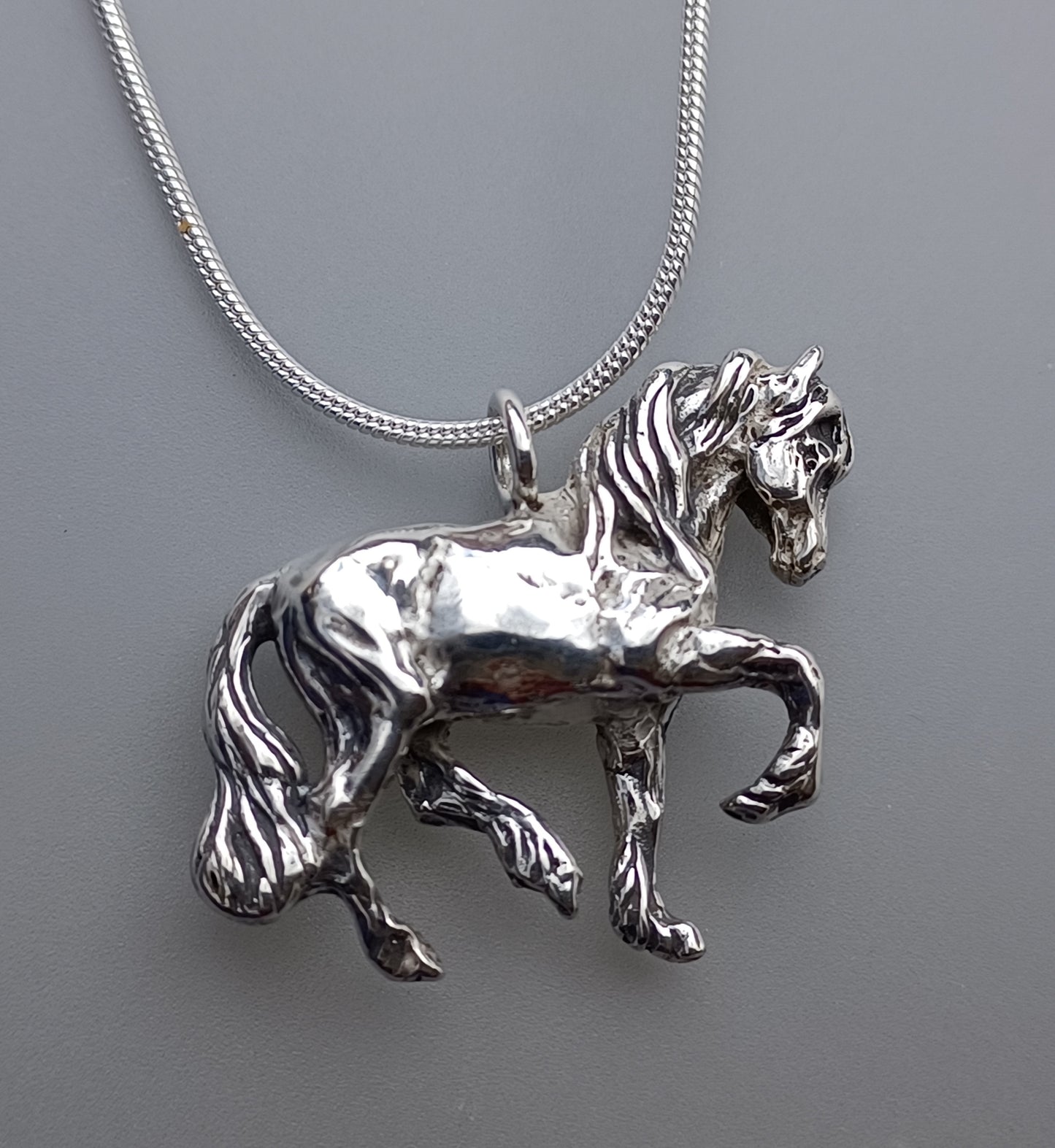 Friesian horse necklace SOLID sterling silver pendant and chain,  jewelry Forge Hill Sculpture Equestrian horse jewelry Zimmer