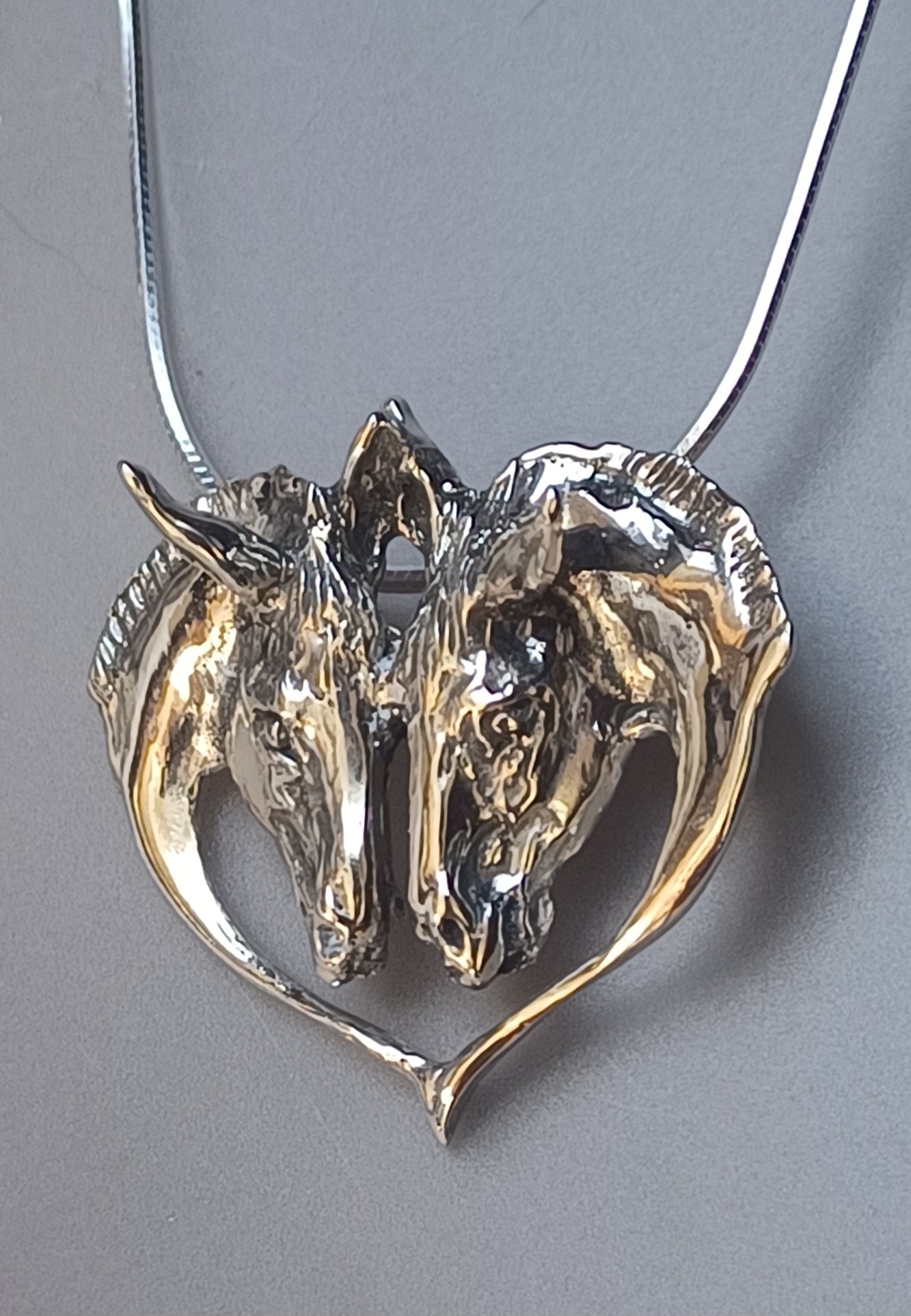 Donkey heart pendant  and chain STERLING SILVER  Forge Hill Sculpture  jewelry