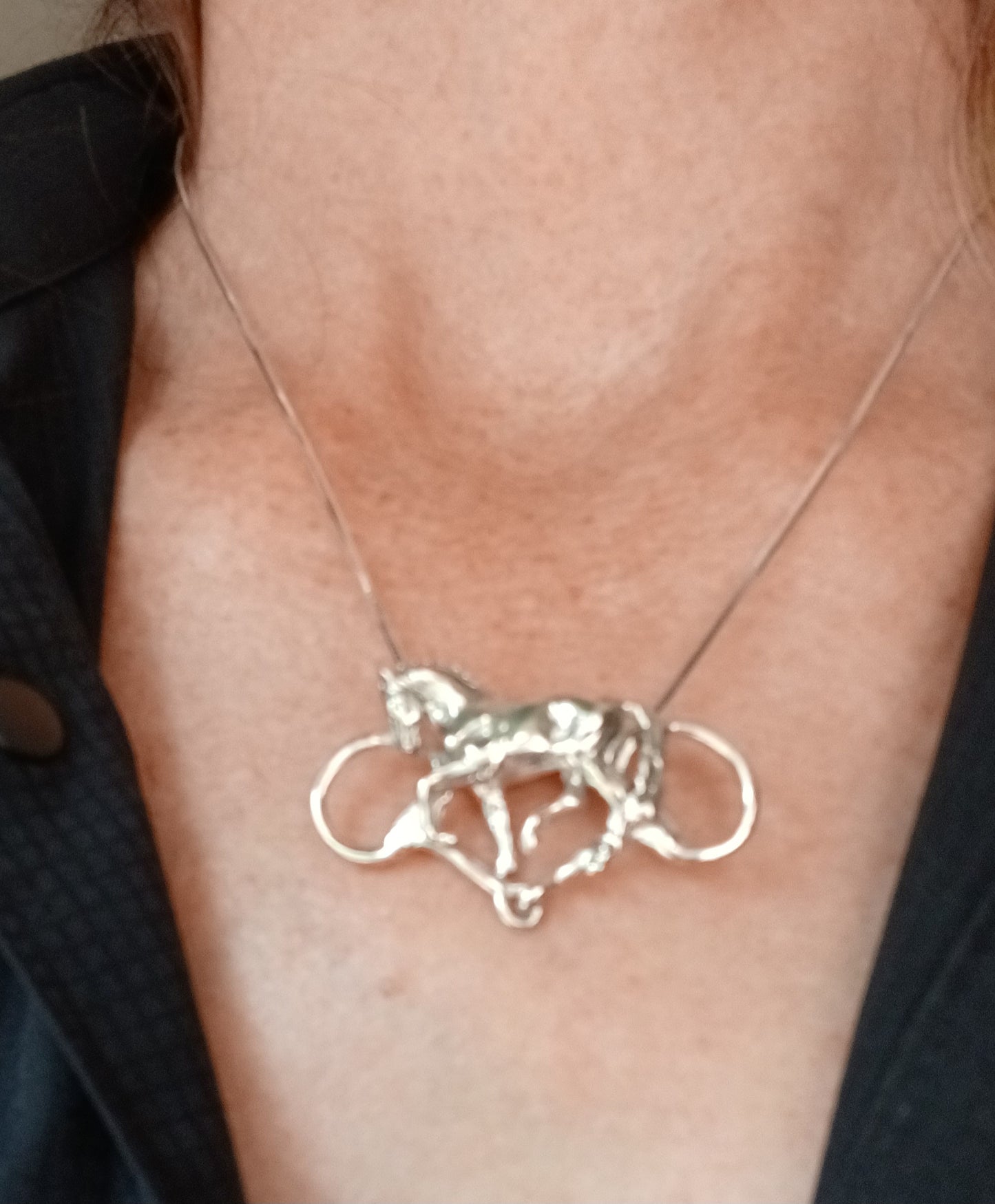 Dressage Horse Snaffle Bit Necklace Sterling Silver Jewelry Zimmer
