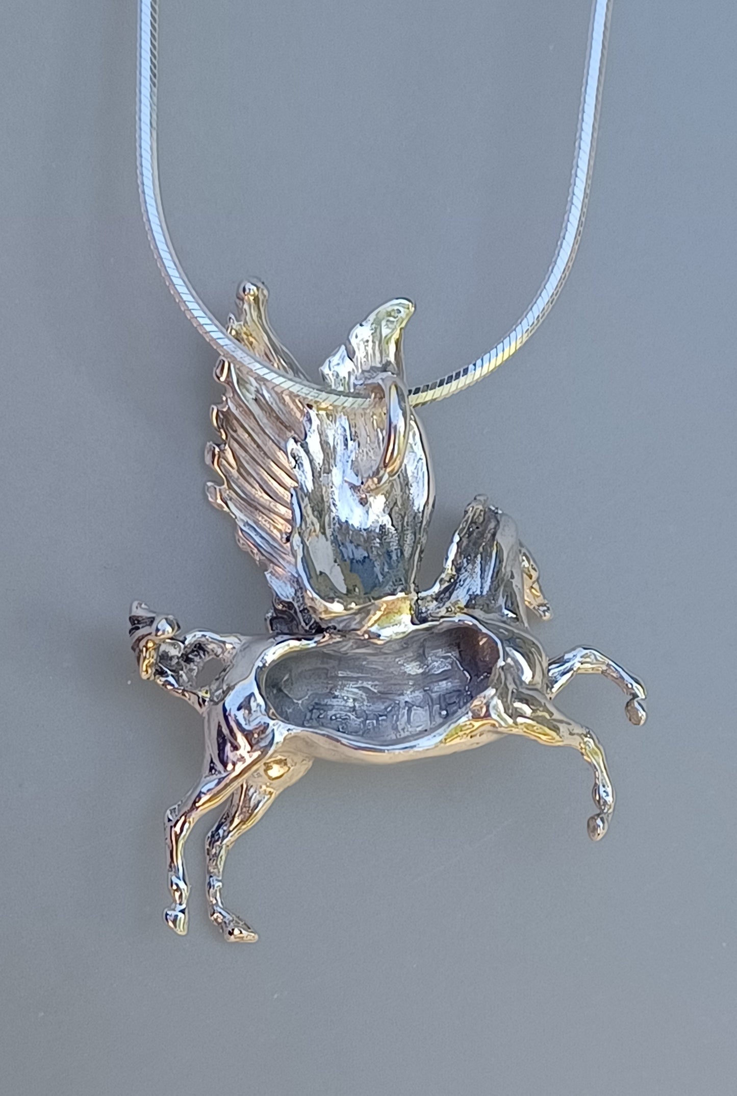 Large Pegasus Pendant three dimensional sterling silver necklace chain included