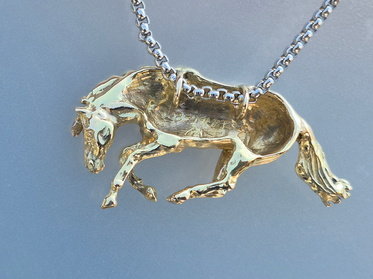 Reining Horse Sliding Stop Sterling Silver Necklace Western Horse Jewelry (Copy)
