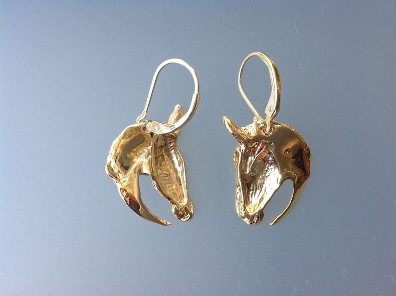 Donkey Earrings Peridot stones Gold Filled Lever Back.  Artisan gold plating