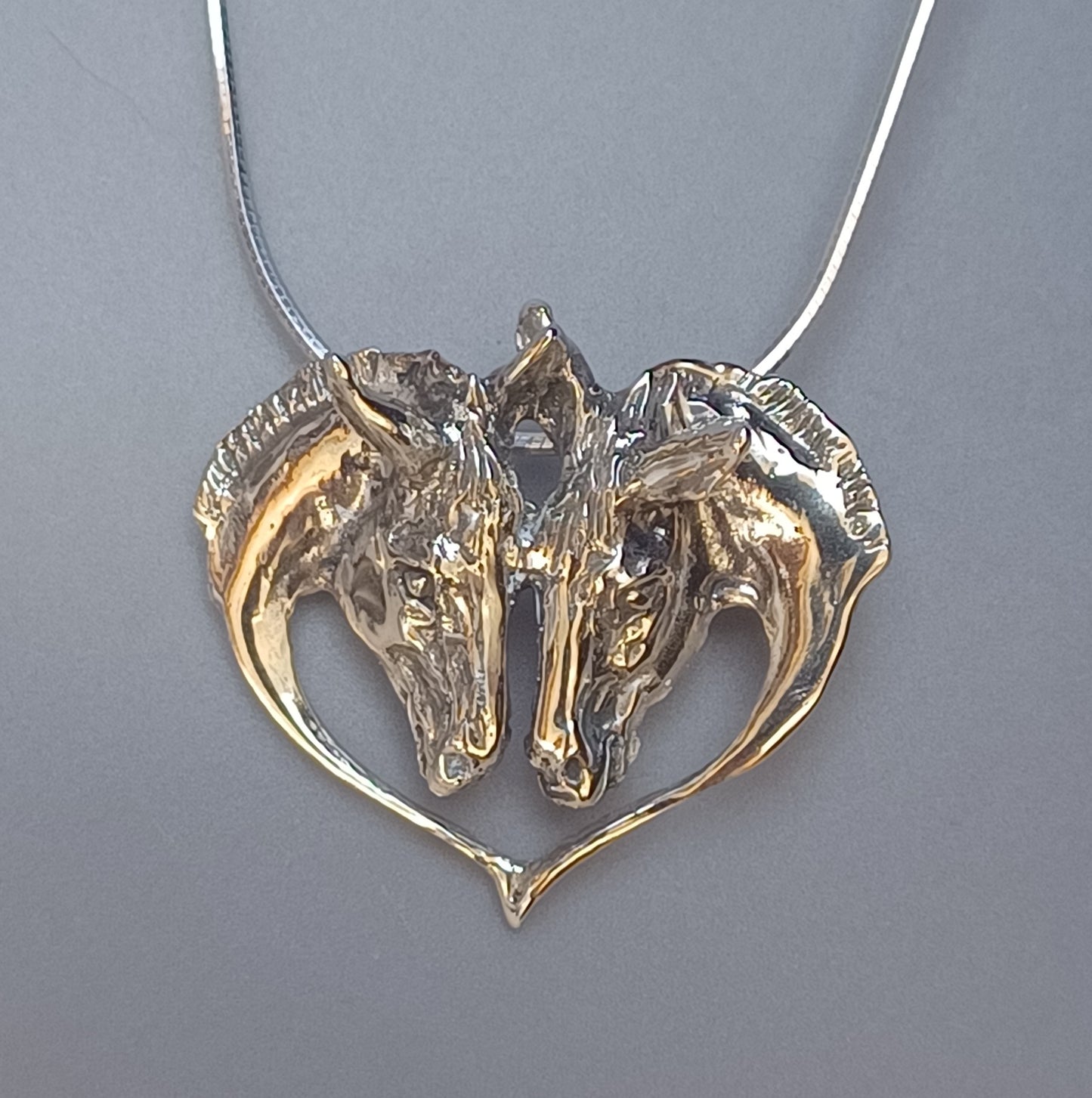 Donkey heart pendant  and chain STERLING SILVER  Forge Hill Sculpture  jewelry