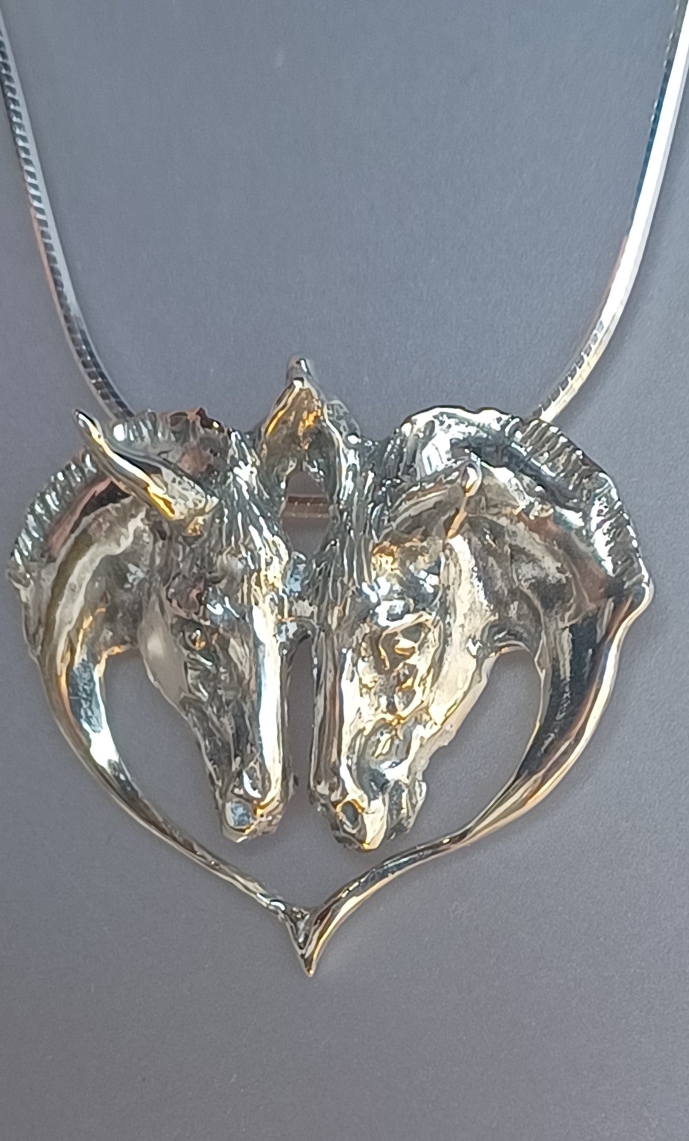 Donkey heart pendant  and chain STERLING SILVER  Forge Hill Sculpture  jewelry