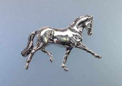 Dressage horse extended trot necklace STERLING SILVER pendant ONLY Equestrian jewelry gift