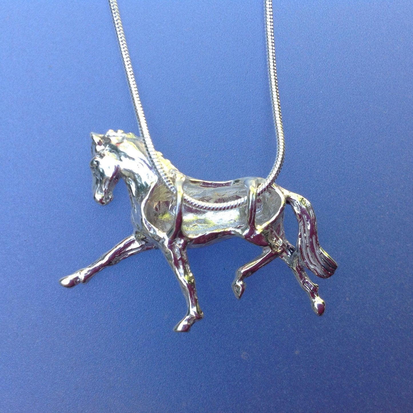 Dressage horse  extended trot necklace  STERLING SILVER pendant ONLY Equestrian jewelry gift