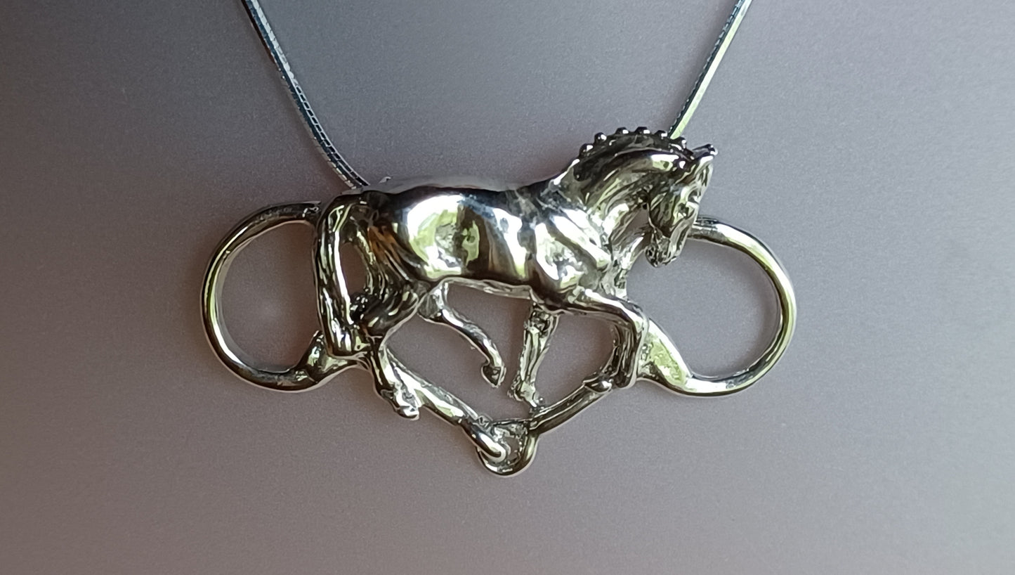 Dressage Horse Snaffle Bit Necklace Sterling Silver Jewelry Zimmer