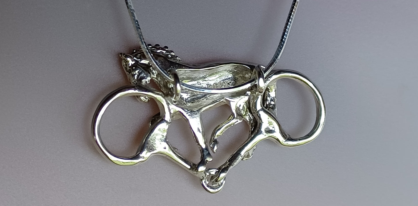 Dressage Horse Snaffle Bit Necklace Sterling Silver Jewelry Zimmer