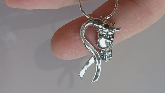 Breast Cancer Awareness Ribbon with a Horse