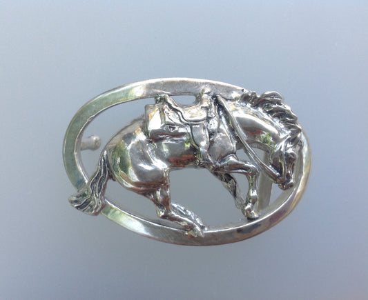Order only:    Reining Horse ladies  belt buckle STERLING SILVER Zimmer