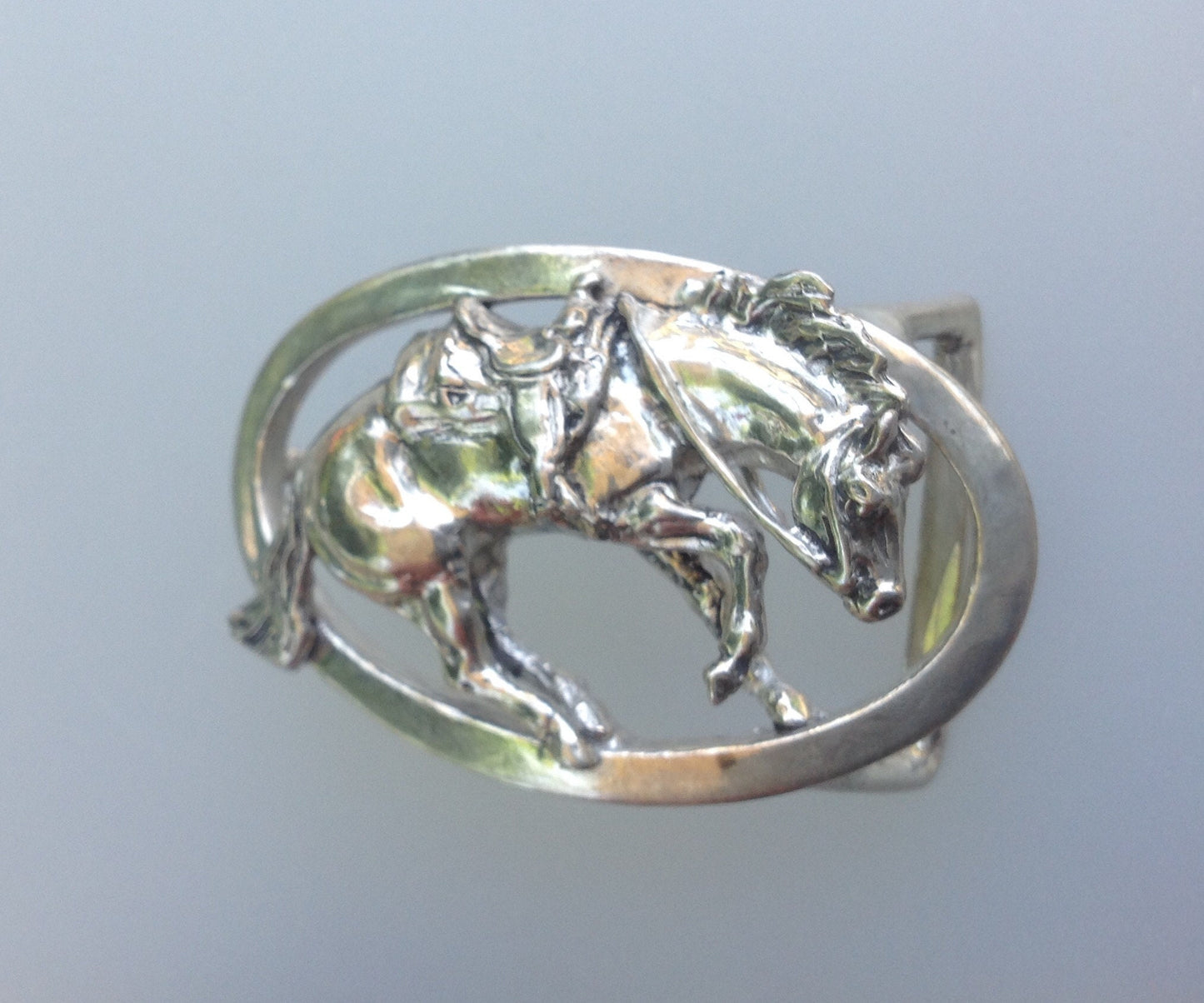Order only:    Reining Horse ladies  belt buckle STERLING SILVER Zimmer
