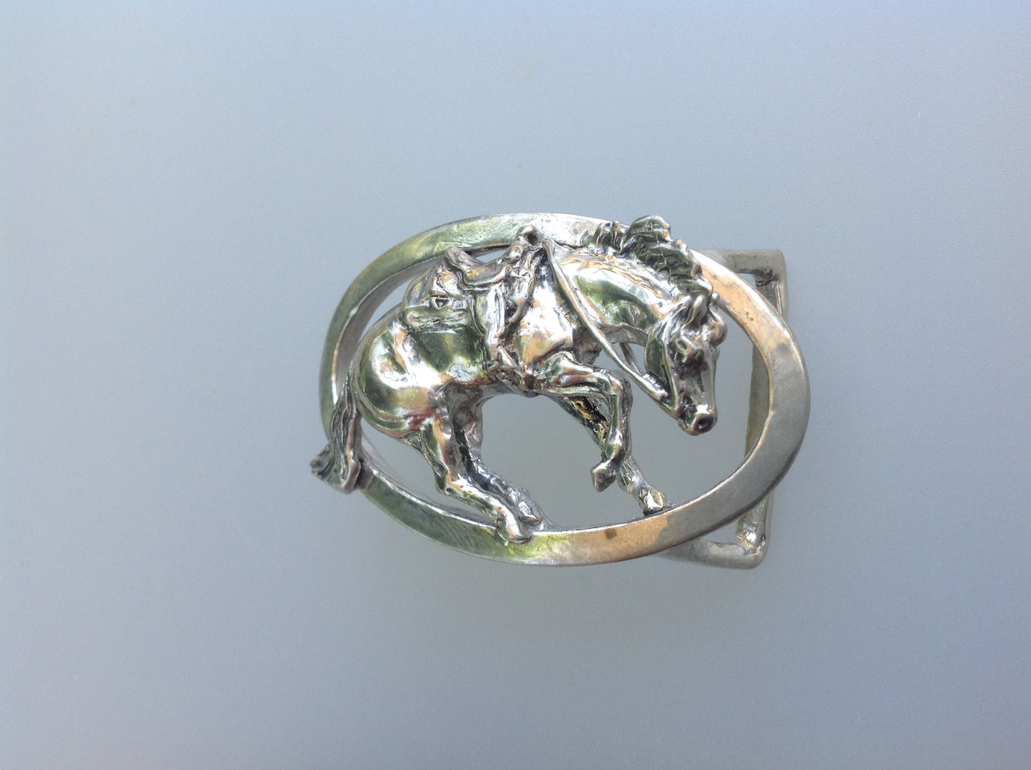 Order only:    Reining Horse ladies  belt buckle STERLING SILVER Zimmer