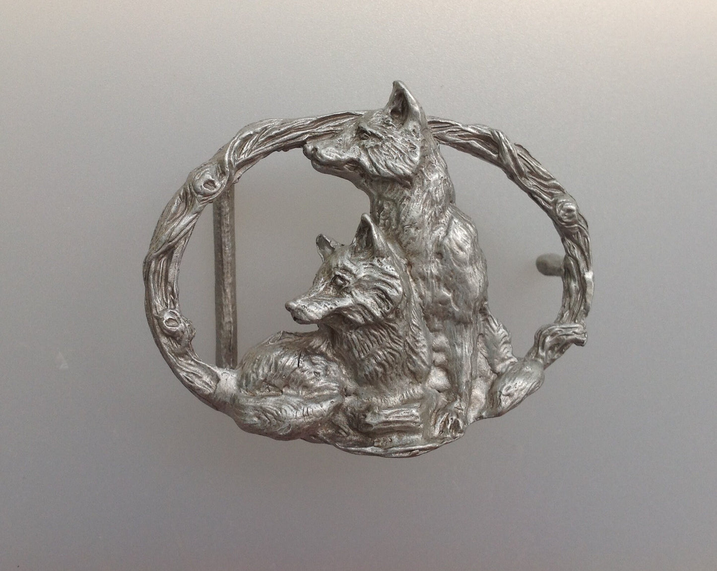 FOX belt buckle Pewter  Zimmer jewelry sculpture