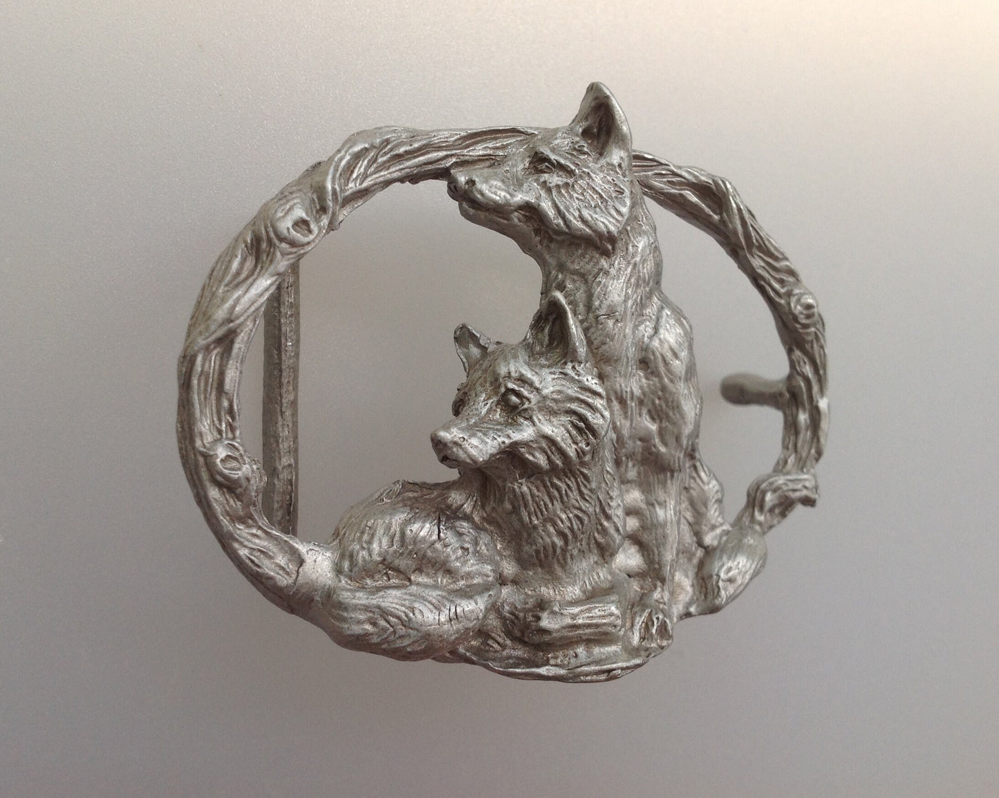 FOX belt buckle Pewter  Zimmer jewelry sculpture