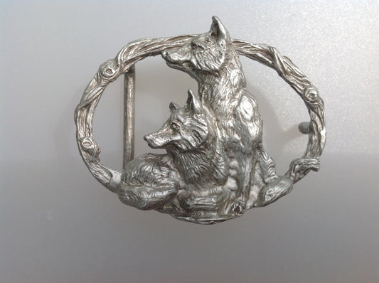 FOX belt buckle Pewter  Zimmer jewelry sculpture