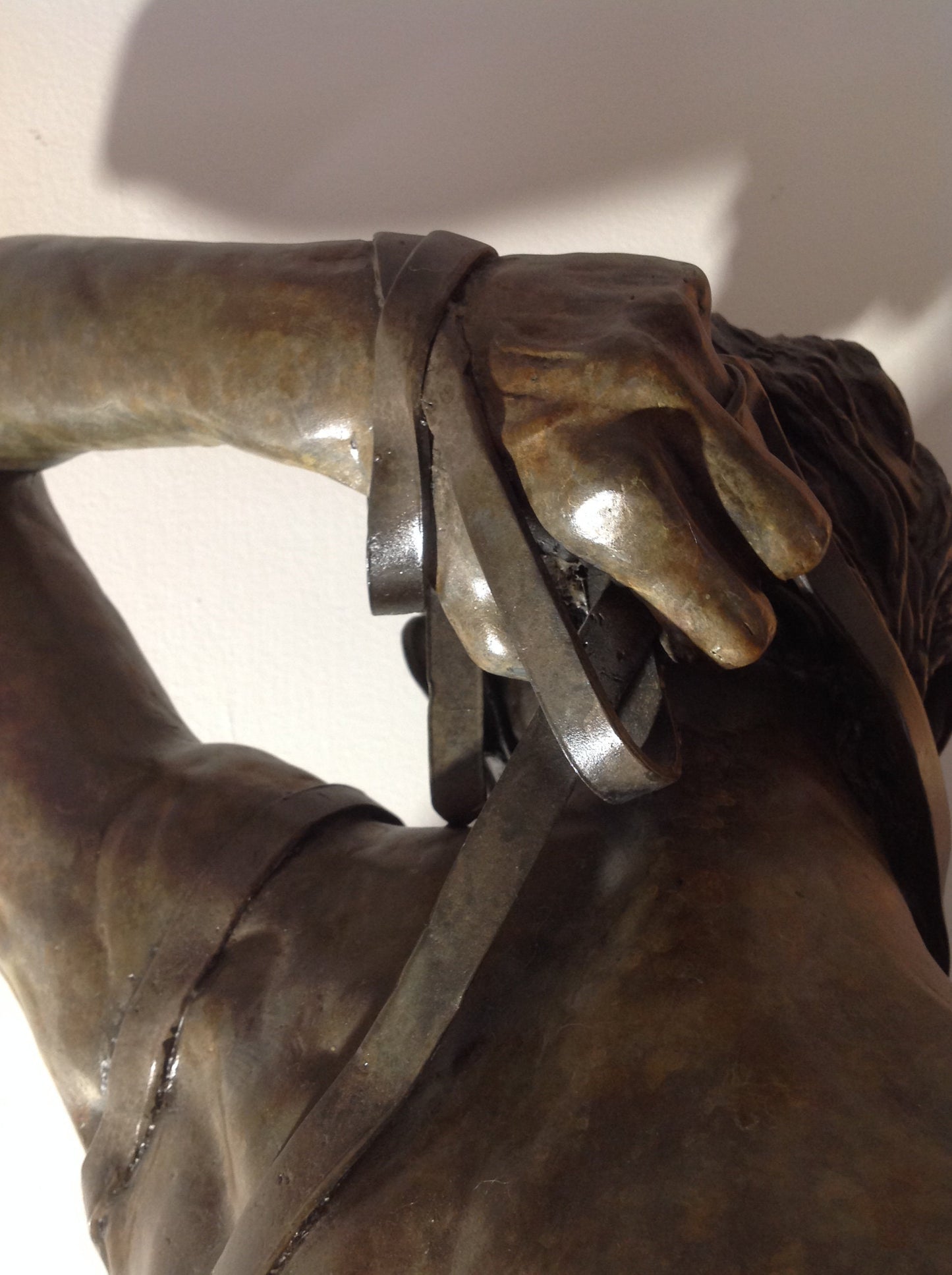 Bronze figurative sculpture. Female nearly life size bronze sculpture. Granite base