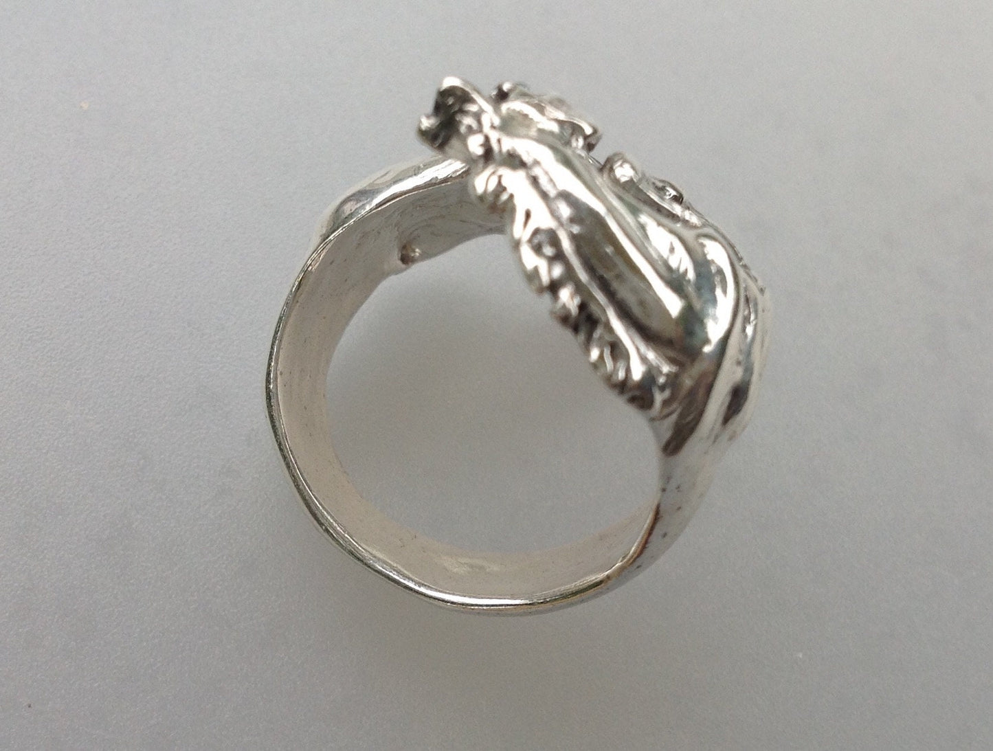 Jumping horse ring sterling silver with stone eye Adjustable Zimmer horse jewelry
