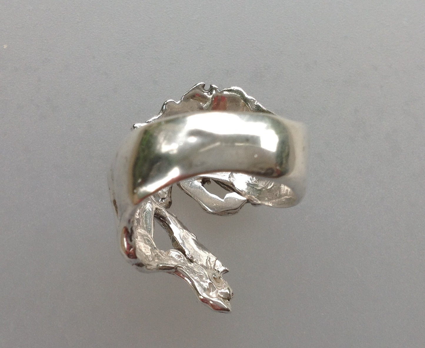 Jumping horse ring sterling silver with stone eye Adjustable Zimmer horse jewelry