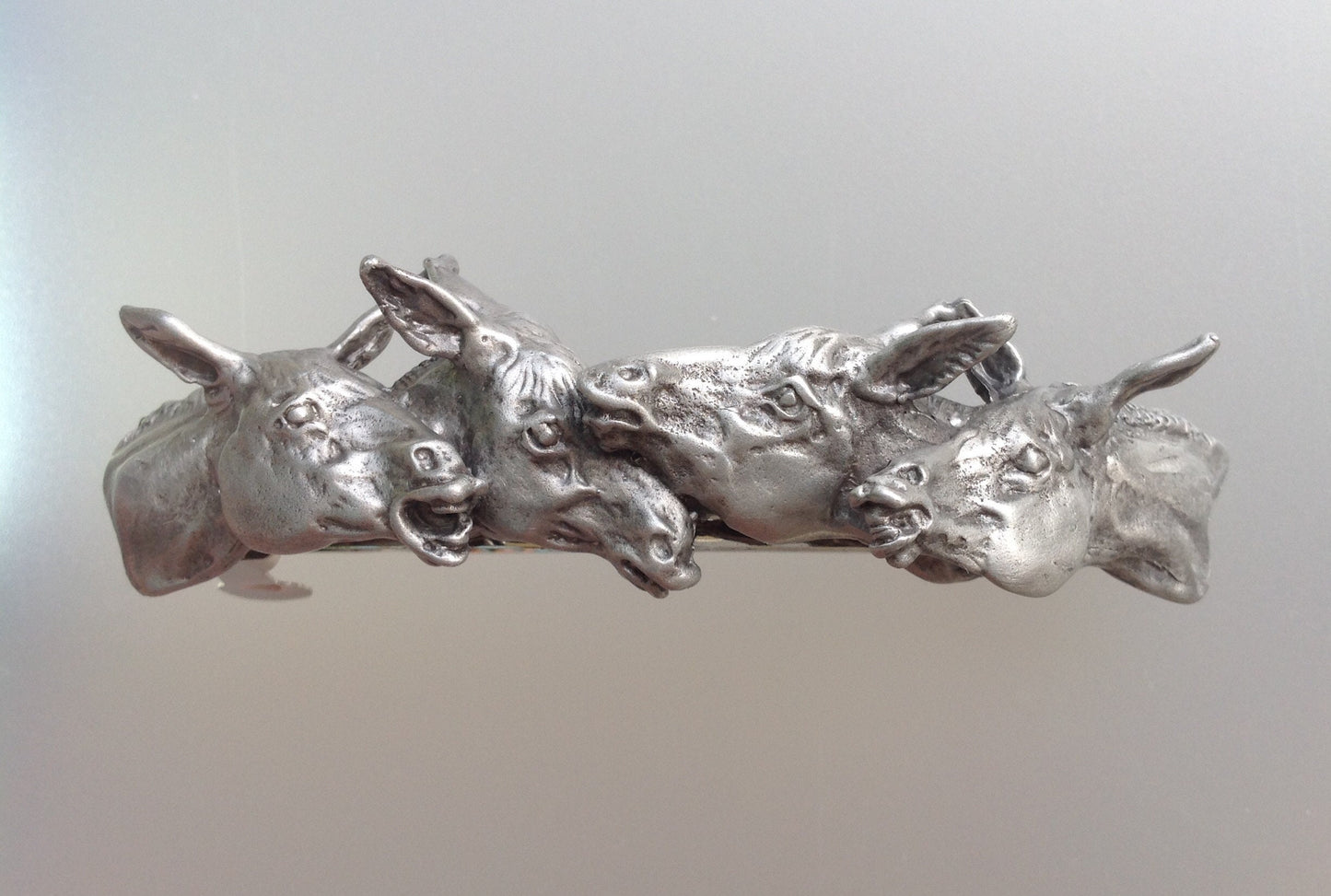 Donkey  barrette lead free pewter hair clip Equestrian Jewelry