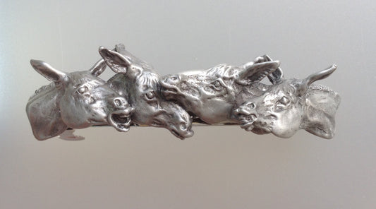 Donkey  barrette lead free pewter hair clip Equestrian Jewelry