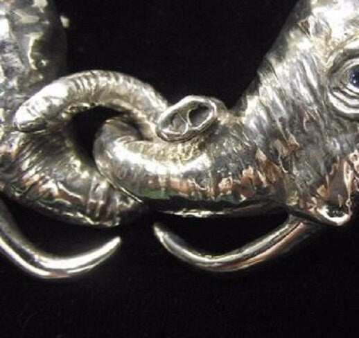Order For:  Elephants belt buckle Sculpture jewelry in  sterling silver Zimmer jewelry