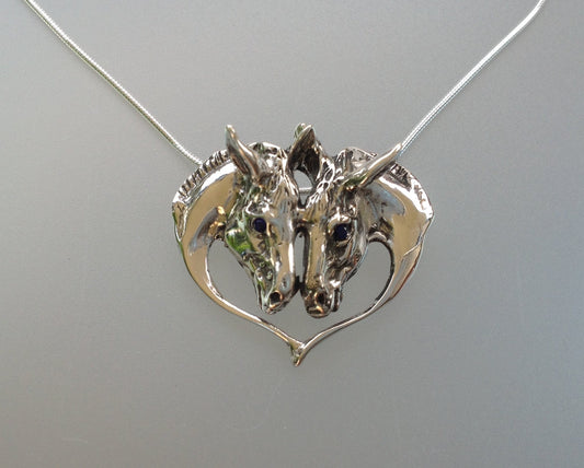 Donkey heart pendant  and chain STERLING SILVER  Forge Hill Sculpture  jewelry