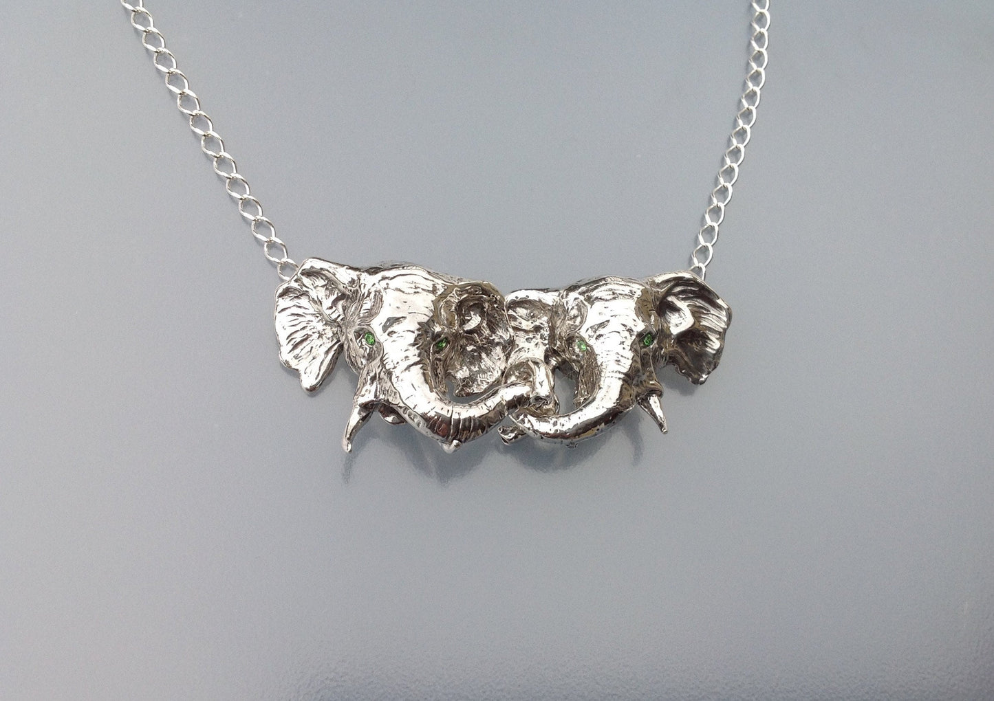 ORDER for:  Extraordinary Elephant necklace Sterling Silver, articulating pendant.  Sculptural Jewelry  Zimmer