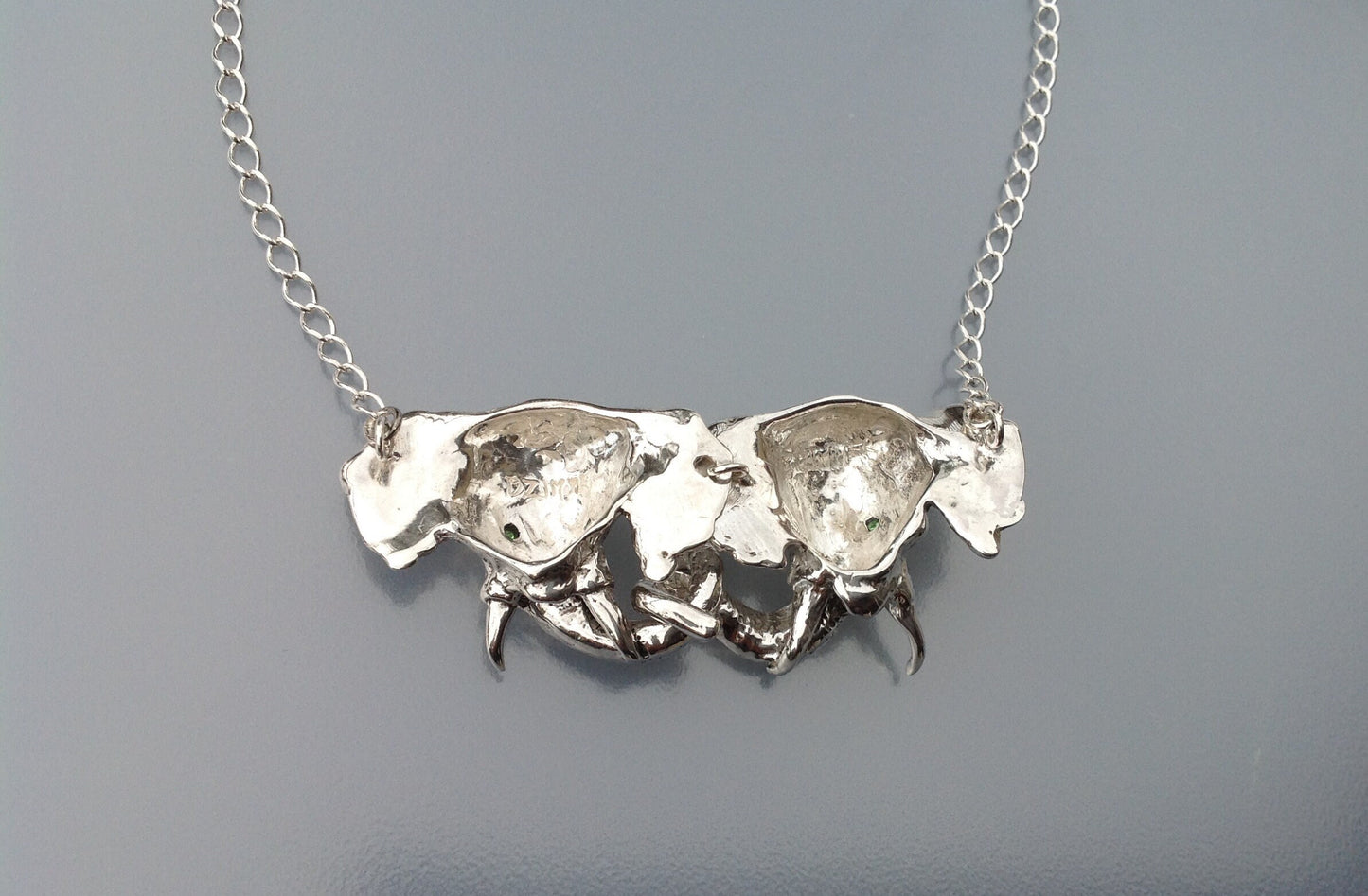 ORDER for:  Extraordinary Elephant necklace Sterling Silver, articulating pendant.  Sculptural Jewelry  Zimmer