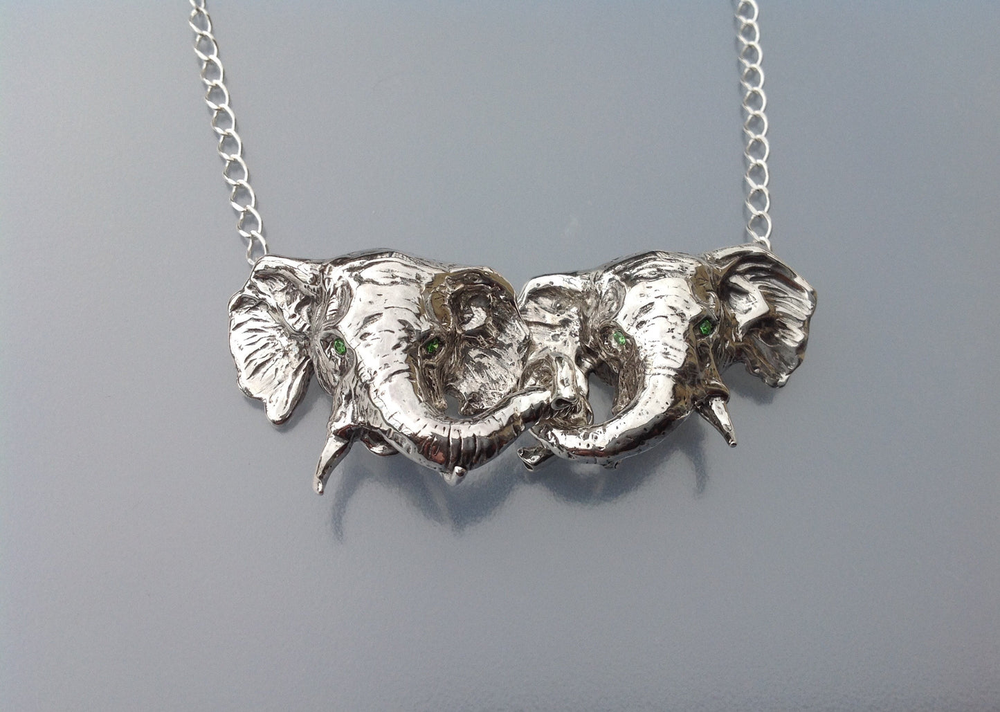 ORDER for:  Extraordinary Elephant necklace Sterling Silver, articulating pendant.  Sculptural Jewelry  Zimmer