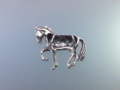 Dressage horse in Piaffe necklace  STERLING SILVER pendant and chain Equestrian jewelry