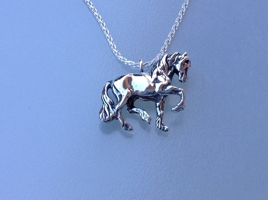 Friesian horse necklace sterlingsilver pendant and chain,  jewelry Forge Hill Sculpture Equestrian horse jewelry Zimmer