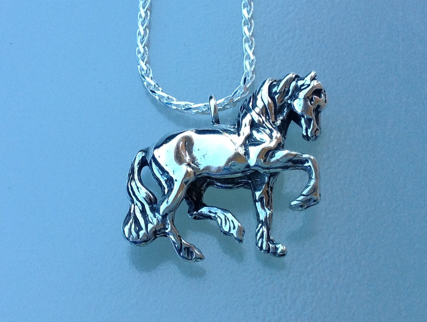Friesian horse necklace sterlingsilver pendant and chain,  jewelry Forge Hill Sculpture Equestrian horse jewelry Zimmer