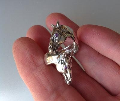 Horses ring adjustable from size 5 to 9. Sterling silver Handmade in USA Zimmer design