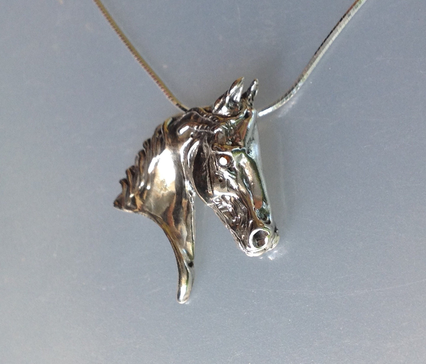 Saddlebred horse Sterling Silver slide pendant and chain Equestrian  Jewelry. Zimmer design