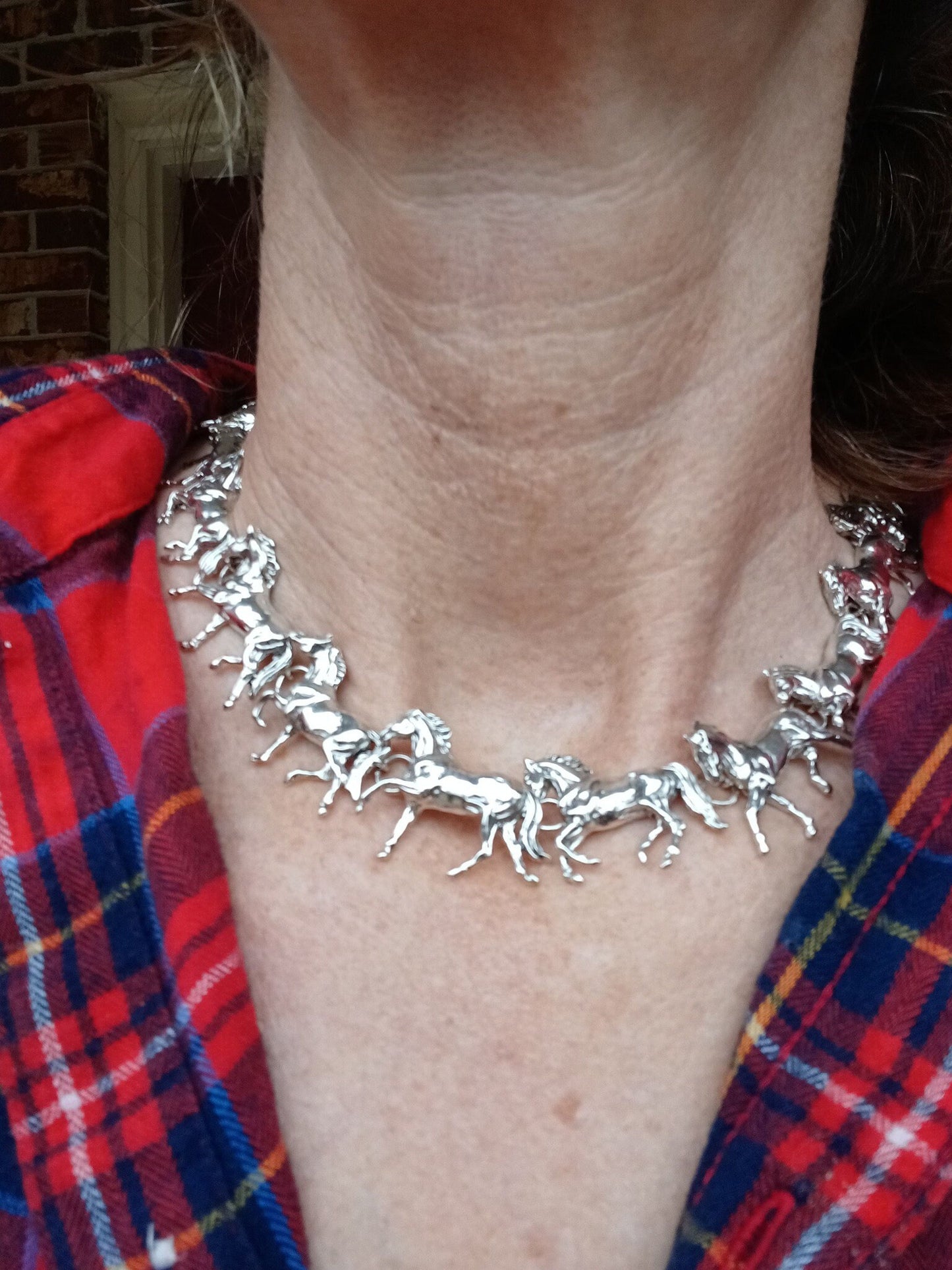 ORDER for: Show Stopping Statement horses All The Way Around necklace. Sterling silver, Handmade, Bold Artisan Piece. Zimmer Jewelry