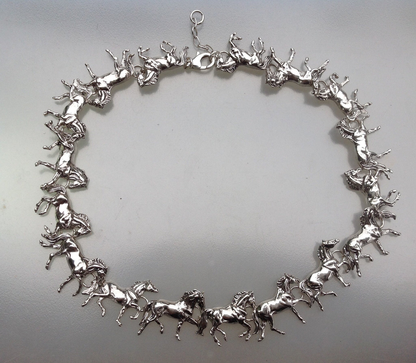 ORDER for: Show Stopping Statement horses All The Way Around necklace. Sterling silver, Handmade, Bold Artisan Piece. Zimmer Jewelry