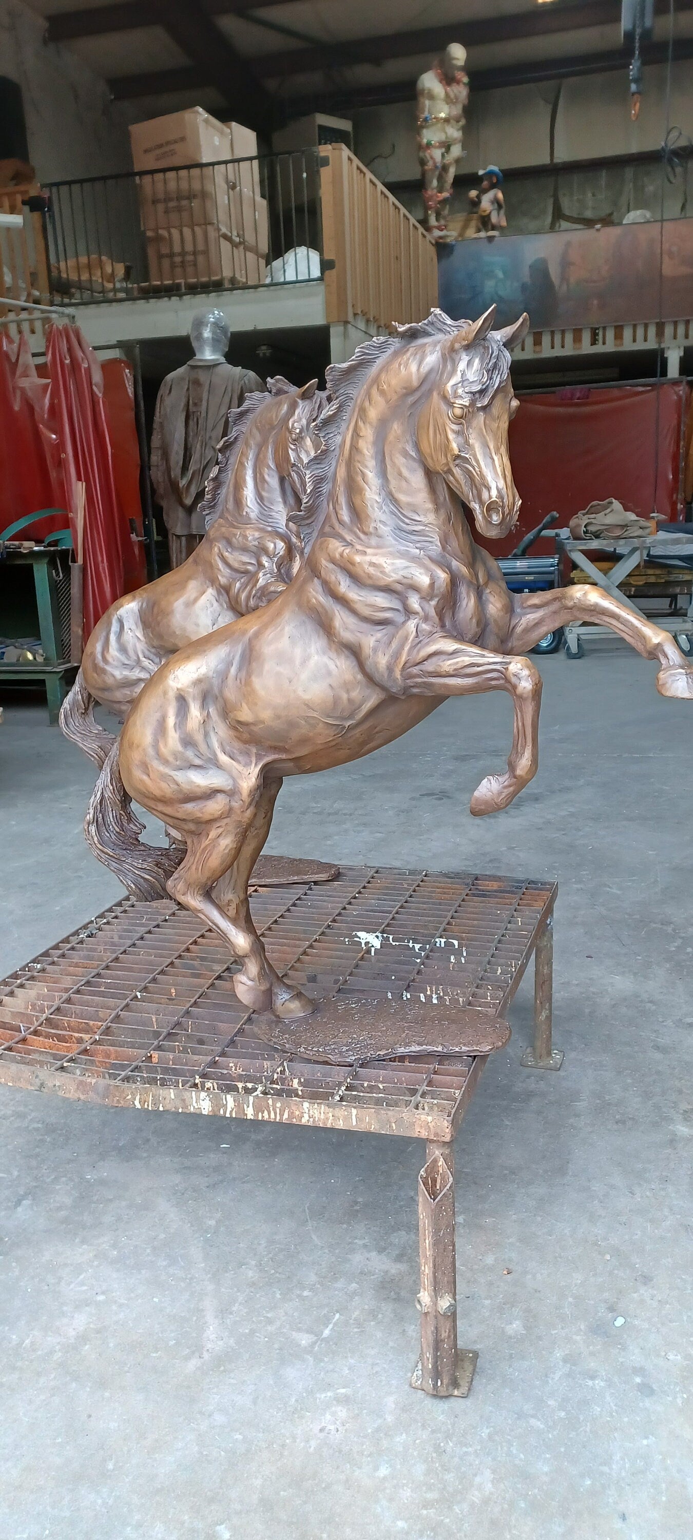 Bronze Horse Sculpture ORDER.  Sculpture edition, final casting 5/5 of "Let's Dance". 31" tall. Beverly Zimmer Forge Hill Sculpture