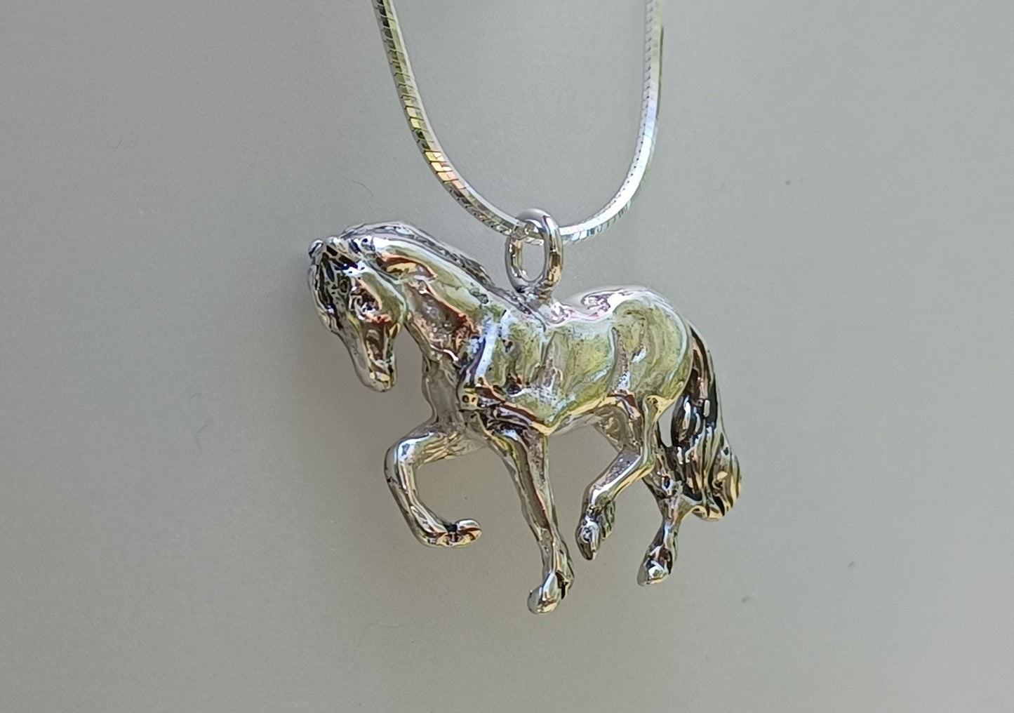 Friesian horse necklace SOLID sterling silver pendant and chain,  jewelry Forge Hill Sculpture Equestrian horse jewelry Zimmer