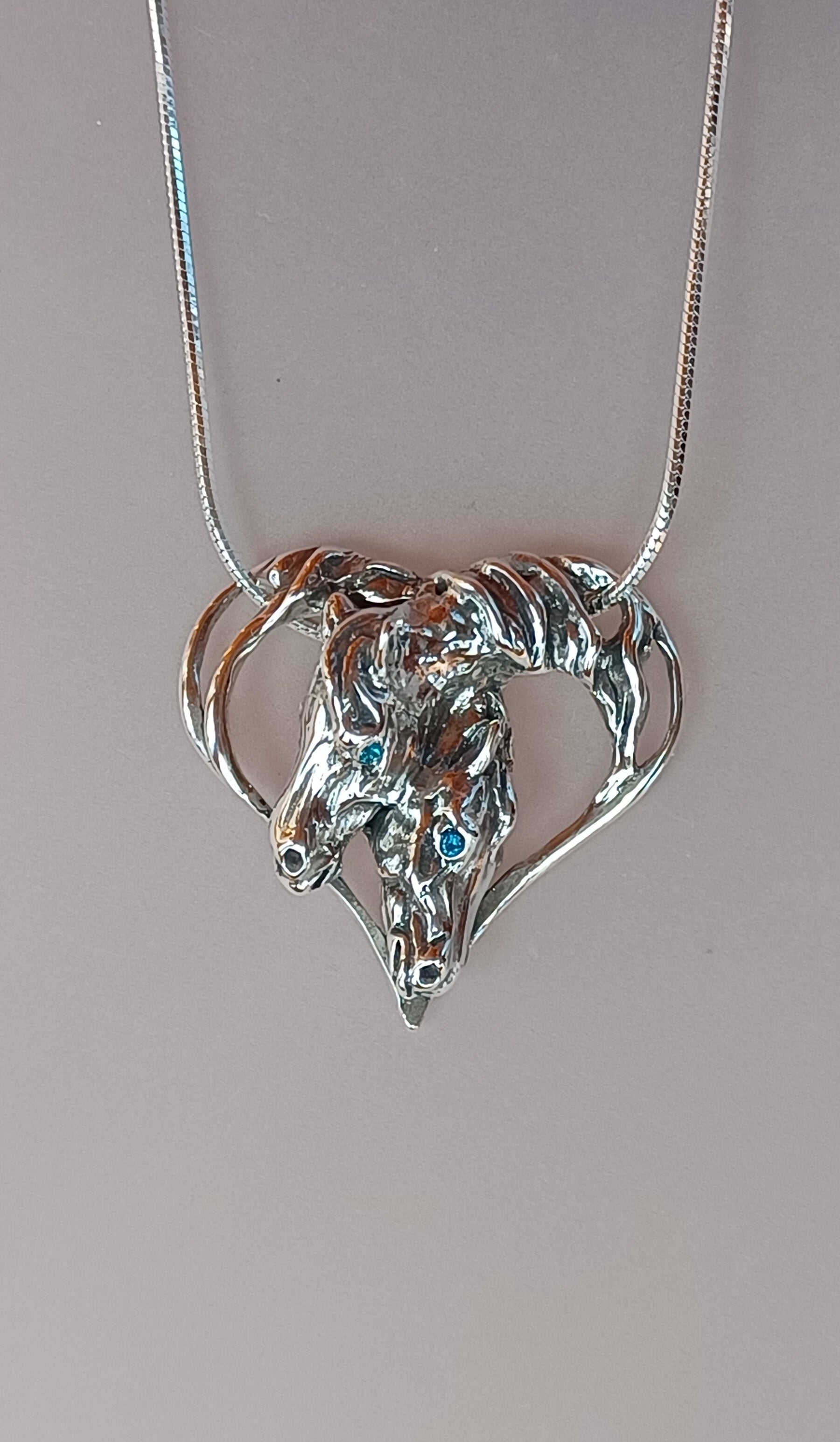 Horse Head shops pendant, Sterling silver. Handmade in USA Direct from Artist