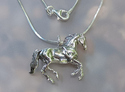 Galloping Horse Jewelry Necklace Pendant and chain