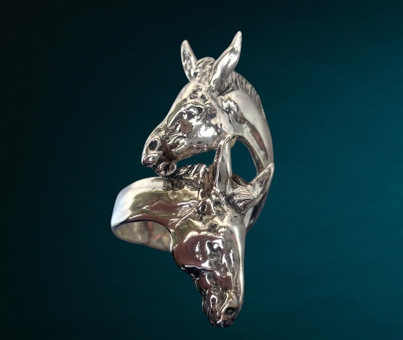 Donkey or Mule wrap ring  STERLING SILVER One size sizes 5 to 9 Zimmer design