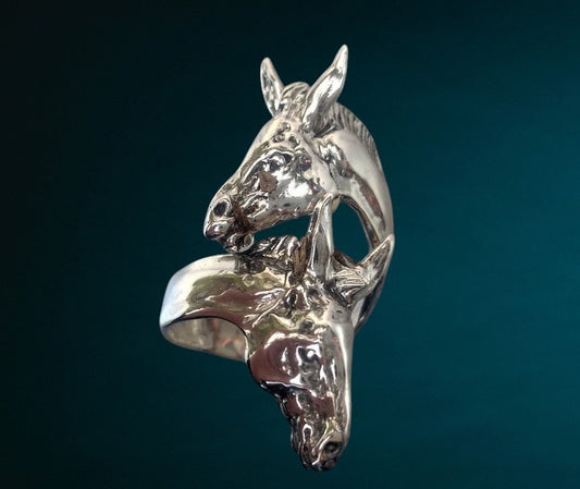 Donkey or Mule wrap ring  STERLING SILVER One size sizes 5 to 9 Zimmer design