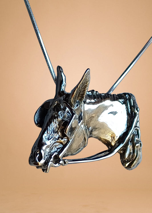 Driving Donkey in Harness X-Large statement pendant and Chain.  Outstanding design!