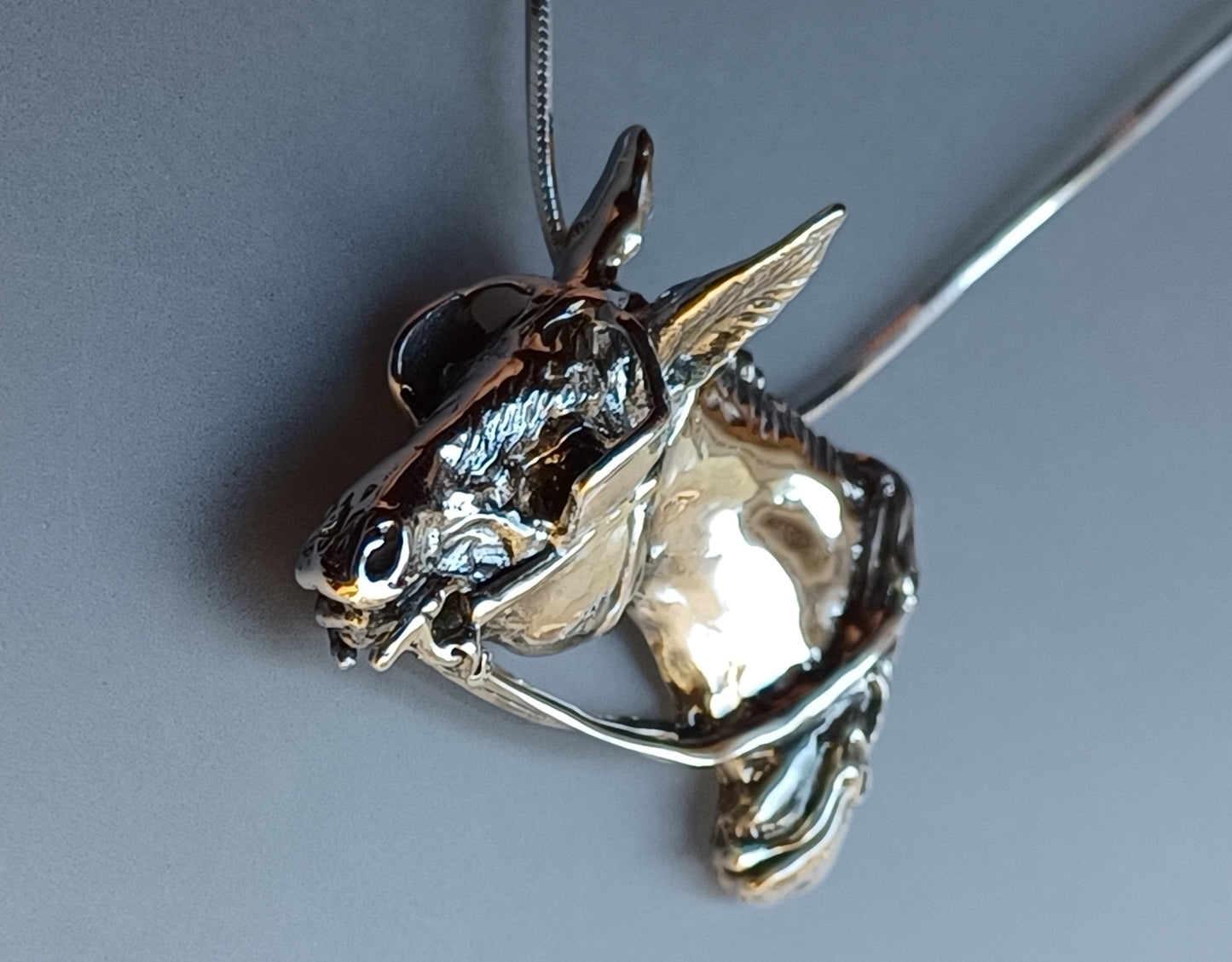 Driving Donkey in Harness X-Large statement pendant and Chain.  Outstanding design!