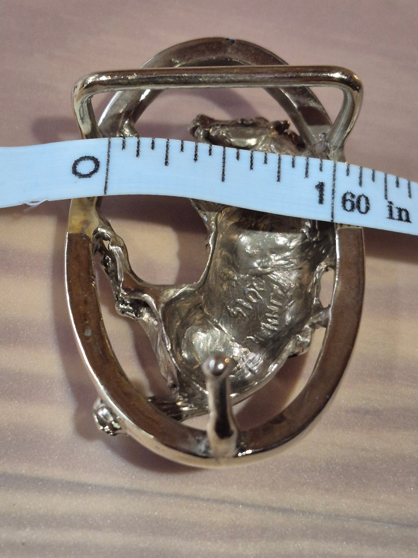 Reining Horse Belt buckle in bronze Sculptural Horse Jewelry Forge Hill Sculpture