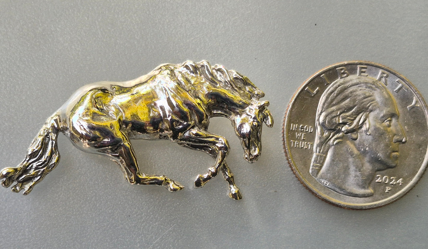 Reining Horse Sliding Stop Sterling Silver Necklace Western Horse Jewelry