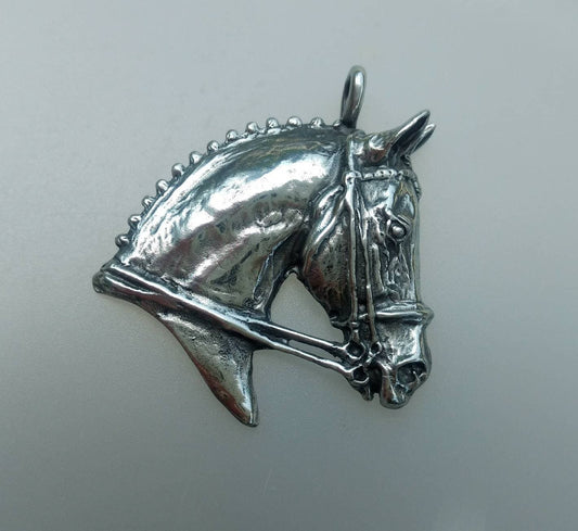 Dressage Hunter Pewter polished finish Pendant Equine Jewelry Equestrian necklace key chain ornament