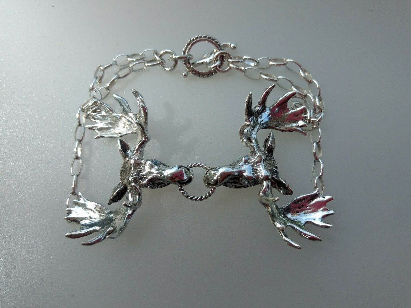 Custom Order:   Moose bracelet spectacular piece!  Sterling silver artist original. Impressive piece!