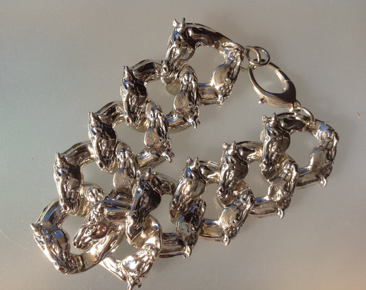 Order for:  Large horse link bracelet. Horses 1" links in sterling silver handmade Artisan Zimmer jewelry
